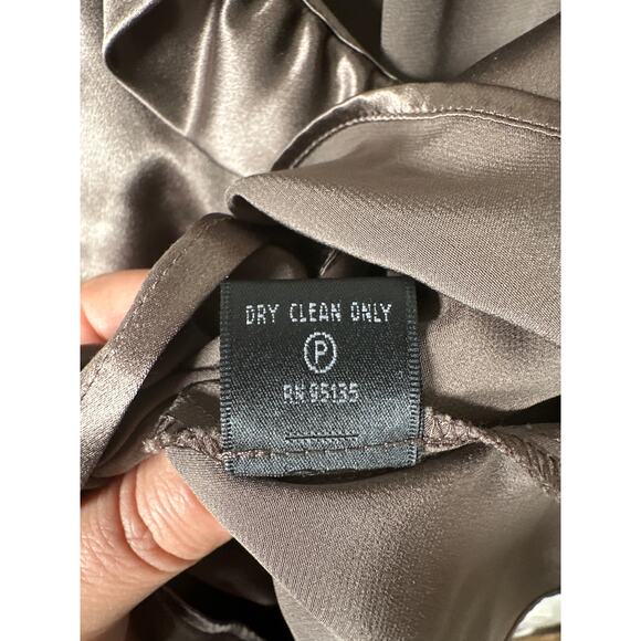 Lafayette 148 Silk Wrap Shirt Bronze Short Sleeve Top Size 8 Side Tie Blouse - Picture 10 of 10